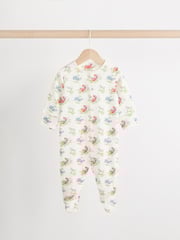 Blue/Green Cath Kidston Cars Baby 100% Cotton Sleepsuits 3 Pack - Image 7 of 13