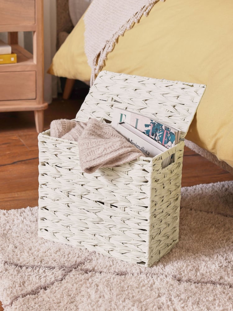 Cream Woven Plastic Slimline Basket - Image 1 of 4