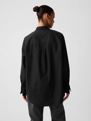 Gap Black Cotton Long Sleeve Oversized Shirt - Image 4 of 5