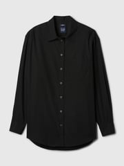 Gap Black Cotton Long Sleeve Oversized Shirt - Image 5 of 5