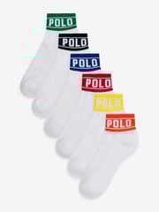 Polo Ralph Lauren Multi Boys Stripe 100% Cotton Socks 6 Pack - Image 1 of 7