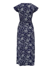 Pour Moi Navy White Julie Slinky Jersey Lace Trim Midi Dress - Image 4 of 5