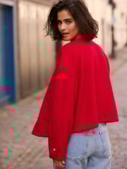 Red Textured Boucle Jacket With Wool - Image 3 of 6