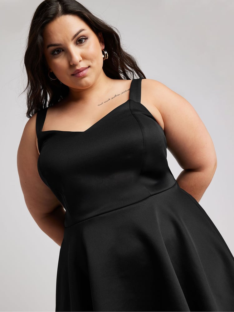 Yours Curve Black Bow Back Peplum Top - Image 2 of 4