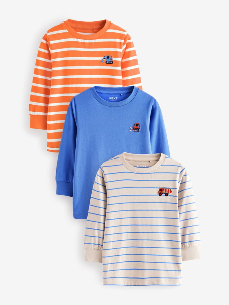 Multi Long Sleeve T-Shirts 3 Pack (3mths-7yrs) - Image 1 of 7