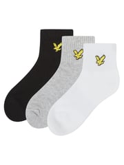 Lyle & Scott Grey Boys Cotton Ankle Socks 3 Pack - Image 1 of 4