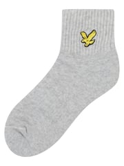 Lyle & Scott Grey Boys Cotton Ankle Socks 3 Pack - Image 2 of 4