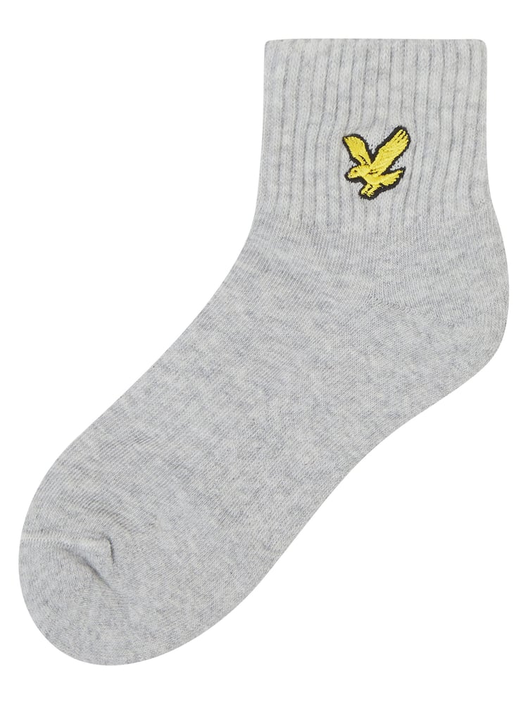 Lyle & Scott Grey Boys Cotton Ankle Socks 3 Pack - Image 2 of 4 Lyle & Scott Grey Boys Cotton Ankle Socks 3 Pack - Image 2 of 4