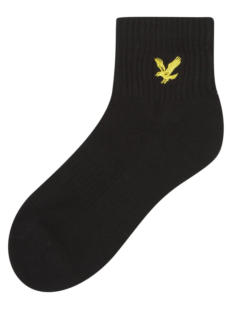 Lyle & Scott Grey Boys Cotton Ankle Socks 3 Pack - Image 4 of 4
