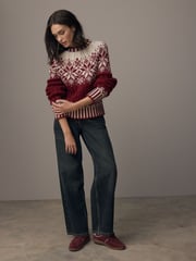 Red Fairisle Pattern Knitted Christmas Jumper - Image 2 of 8