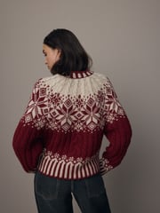Red Fairisle Pattern Knitted Christmas Jumper - Image 4 of 8