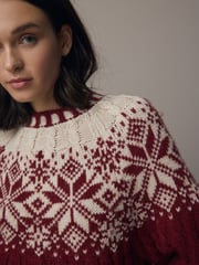 Red Fairisle Pattern Knitted Christmas Jumper - Image 5 of 8