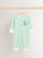 Purple/Green Baby Footless Sleepsuits 3 Pack (0mths-3yrs) - Image 3 of 10