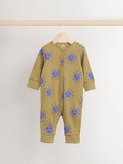 Purple/Green Baby Footless Sleepsuits 3 Pack (0mths-3yrs) - Image 5 of 10