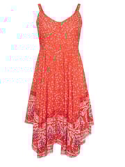 Yours Curve Red Hanky Hem Border Dress - Image 6 of 6