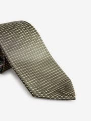 Olive Green Textured Tie - Image 3 of 6