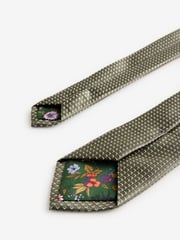 Olive Green Textured Tie - Image 5 of 6