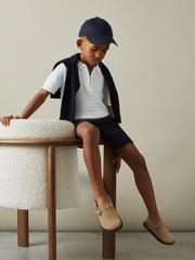 Reiss White Rizzo 9-13 yrs Half-Zip Knitted Polo Shirt - Image 3 of 4