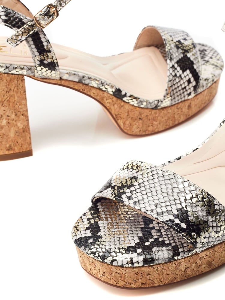 Moda in Pelle Lysha Two Part Cork Platform Sandals - Image 4 of 4