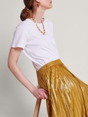 Monsoon Gold Mia Pleated Skirt - Image 3 of 4