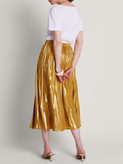 Monsoon Gold Mia Pleated Skirt - Image 4 of 4