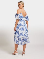 Your Curve White Floral Print Ruffle Hem Dress - Image 3 of 5