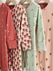 Green/Orange Floral 4 Pack Baby Footless Sleepsuits (0mths-3yrs) - Image 8 of 14