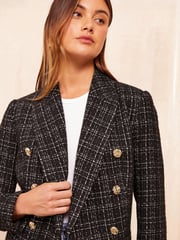 Friends Like These Black Boucle Double Breasted Blazer - Image 2 of 4