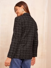 Friends Like These Black Boucle Double Breasted Blazer - Image 4 of 4