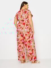 Yours Curve Red 100% Cotton Drawcord Jumpsuit - Image 2 of 5