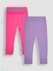 JoJo Maman Bébé Lilac Purple 2-Pack Rib Leggings - Image 1 of 7