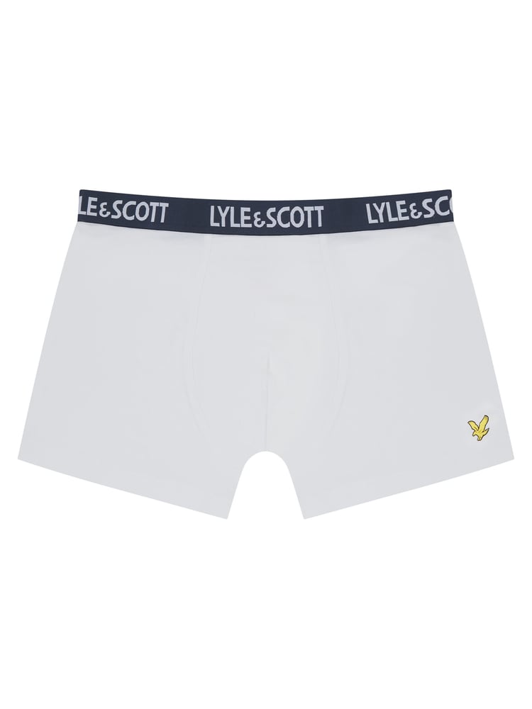 Lyle & Scott White Underwear Boys Markus Trunks 3 Pack - Image 4 of 4