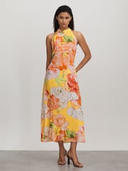 Raishma Silk Halter Neck Midi Dress - Image 1 of 5