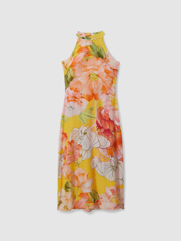 Raishma Silk Halter Neck Midi Dress - Image 2 of 5