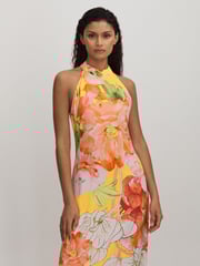 Raishma Silk Halter Neck Midi Dress - Image 3 of 5