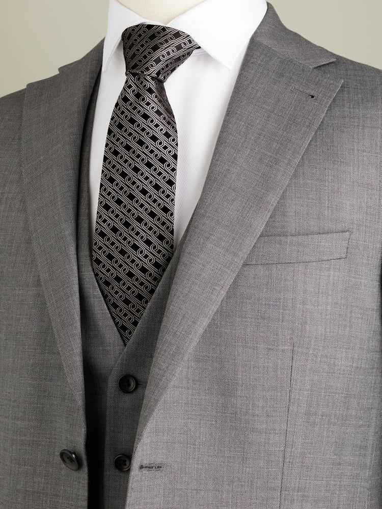 Black/Neutral Brown Link Signature Made In Italy Tie - Image 1 of 5