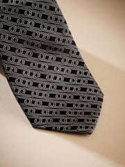 Black/Neutral Brown Link Signature Made In Italy Tie - Image 3 of 5