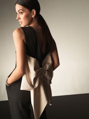 Black Bow Back Detail Jumpsuit - Image 2 of 9