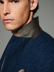 Blue Regular Fit Wool Rich Herringbone Blazer - Image 6 of 11