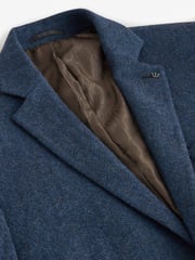 Blue Regular Fit Wool Rich Herringbone Blazer - Image 9 of 11