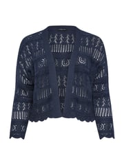 Yours Curve Blue Pure 100% Cotton Cropped Pointelle Cardigan - Image 5 of 5
