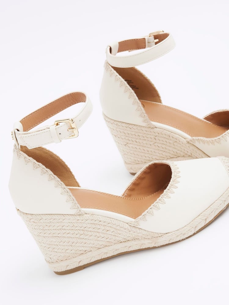 River Island Cream Leopard Espadrille Wedge Sandals - Image 4 of 4