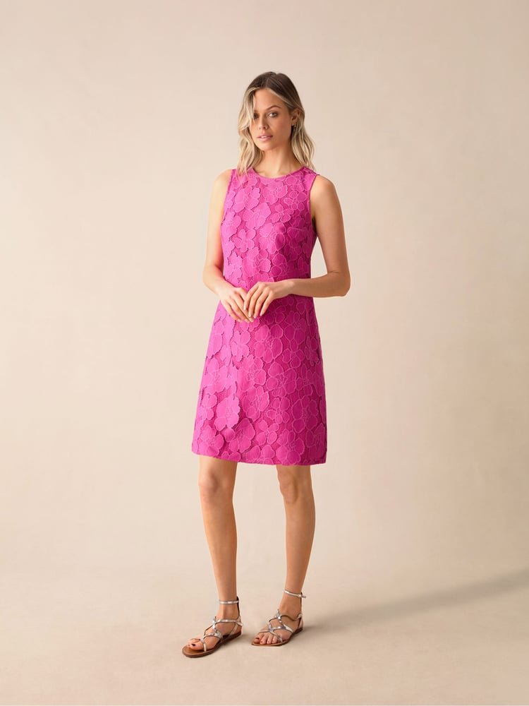 Ro&Zo Pink Lace Mini Shift Dress - Image 1 of 5