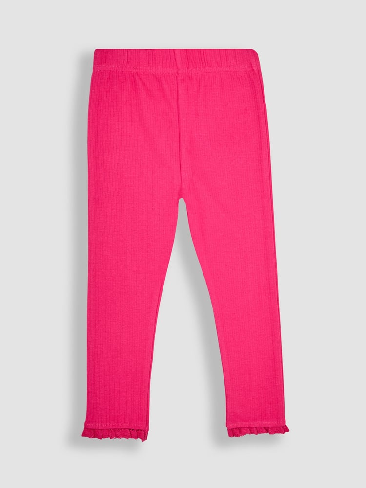 JoJo Maman Bébé Plum Purple 2-Pack Rib Leggings - Image 2 of 7