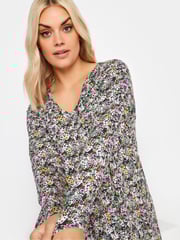Yours Curve Purple Ditsy Floral Mini Dress - Image 4 of 4