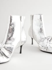 Silver Forever Comfort® Bow Detail Skinny Heeled Boots - Image 11 of 11