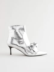 Silver Forever Comfort® Bow Detail Skinny Heeled Boots - Image 7 of 11