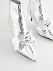 Silver Forever Comfort® Bow Detail Skinny Heeled Boots - Image 9 of 11