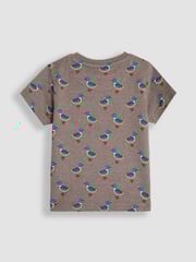 JoJo Maman Bébé Mocha Duck Print And Stripe T-Shirts 2 Pack - Image 5 of 5