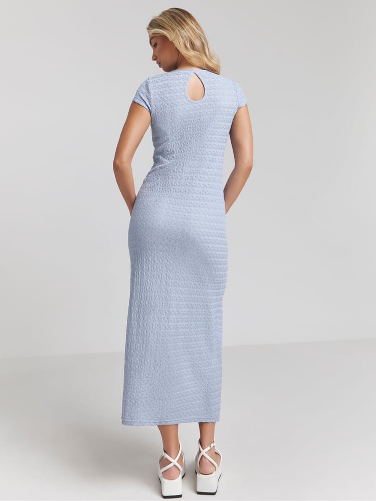 Simply Be Blue Textured Jersey Column Dress - Image 2 of 4